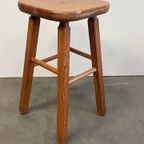Set Van 4 Vintage Grenen Krukken, Scandinavisch Design, 1970'S thumbnail 9