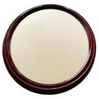 Vintage Retro Spiegel Ovaal Bordeaux Rood Kunststof thumbnail 5