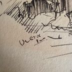 Pentekening. Figuratief. '50-'60. Gesigneerd. thumbnail 8