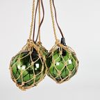 Vintage Macrame 'Zeeuwse Bol' Met Verlichting (Set 3) - Glas - Space Age - 70'S thumbnail 6