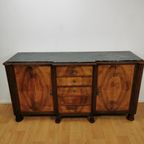 Vintage Art Deco Dressoir Wandkast Ladekast Badkamermeubel Met Marmer Blad thumbnail 5