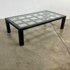 Vintage Zwarte Hoogglans Salontafel Met Glazen Blad, Japanse Stijl, 1980’s thumbnail 17