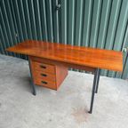 Vintage Teak Bureau Met Verlengbaar Blad Van Hmf thumbnail 3