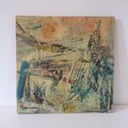 Jaren 70 Origineel Vintage Schilderij Acryl Op Hardboard thumbnail 3
