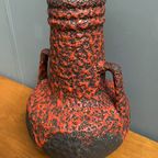 Fat Lava Vase In Red And Black By Fohr West Germany Ceramics thumbnail 8