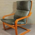 Vintage Poang Leren Fauteuil, Noboru Nakamura Voor Ikea thumbnail 12