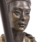 2 Exclusive Table Lamps Chinese Woman And Man On A Pillow Brass thumbnail 8