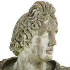 Prachtige Verweerde Apollo Buste Tuinbeeld Gegoten Steen 65cm thumbnail 10