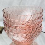 Set Van 5 Rosaline Swirl Arcoroc France Roze Schaaltjes Persglas | Kerst thumbnail 2