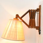 Vintage Houten Schaar/Harmonica Lamp, Jaren '70 thumbnail 2
