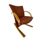 Peter Opsvik - Stokke - Tripos - Ergonomically Shaped Rocking Chair - Red Upholstery And Wooden F thumbnail 5