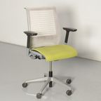Steelcase Bureaustoel, Groen, Wit Netwave, 3D Armleggers thumbnail 2