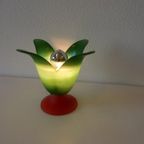 Vintage Van De Heg Tafellamp Glas Lamp Jaren 80 Tulp thumbnail 5