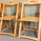 Set Van 3 Vintage Mid Century Houten Klapstoelen thumbnail 7