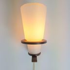 Vintage Scandinavische Wandlamp Teak Melkglas Mid Century 60 thumbnail 12