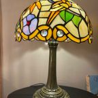 2 Beschikbaar Vintage Art Nouveau Stijl Papegaai Glas In Lood thumbnail 10