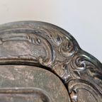 Antieke Serveerschaal Zilverkleurige Schaal Bord thumbnail 7