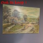 Antiek Xl Olieverf Schilderij Op Linnen thumbnail 12