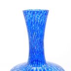 Murano Blauw Glazen Vaas Met Luchtbellen thumbnail 6