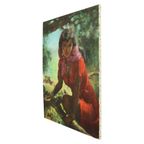 Groot Schilderij Zigeunerin Jonge Vrouw Olieverf Op Doek 1964 thumbnail 7