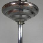 Art Deco Hanglamp Met Ufo-Vormige Glazen Bol, Jaren 30 thumbnail 16