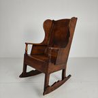 Antieke Lamsstoel / Schommelstoel – Ca. 1800, Eiken thumbnail 10