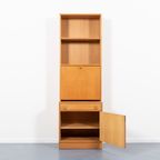 1970’S Vintage Swedish Two Piece Oak Bar Cabinet / Boekenkast thumbnail 7