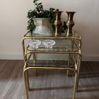 Messing Met Glazen Mimi Set Nesting Tables thumbnail 3