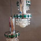 Dutch Design, Chrome And Glass Dragon Teeth Pendants Lamps thumbnail 13