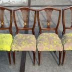 4 Antieke Stoelen Art Deco Groen Kleurrijk thumbnail 10