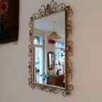 Vintage Rechthoekig Deknudt Spiegel Wandspiegel Messing thumbnail 26