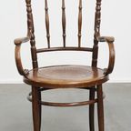 Prachtige Antieke Houten Design Stoel Van Mundus Voor Thonet Met Armleuningen thumbnail 2