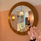 1960s Round Wall Mirror With Teak Frame thumbnail 6