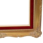 Vintage Vergulde Lijst Barok Stijl Rood Fluweel Klassiek 76x56cm thumbnail 7
