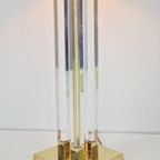 Vintage Plexiglas Tafellamp Messing Regency Lucite Brass ´70 thumbnail 7
