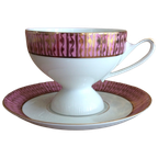 Prachtige Vintage Jaren 60 Kop En Schotel Mayer Wiesau Bavaria In Roze En Goud thumbnail 3