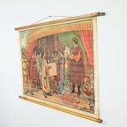 Educatieve Oude Schoolplaat Vaderlandse Geschiedenis Columbus Aan Het Spaanse Hof 94X65Cm thumbnail 13