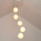 Vintage Cascade Hanglamp Met Wit Glazen Bollen, Minimalistisch Jaren 80 thumbnail 16