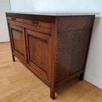 Vintage Antiek Dressoir Commode Ladekast Badkamermeubel Met Marmer Blad 703 thumbnail 5