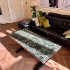 Prachtige Salontafel Met Groen Marmeren Blad. thumbnail 14