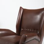 Pair Of Italian Wingback Lounge Armchairs Model 512 By Gio Ponti, 1950’s thumbnail 7
