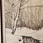 Antieke Pentekening In Lijst thumbnail 4