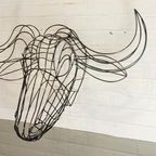 3d Metalen Stier, Draad Kunst, Wanddecoratie thumbnail 3