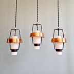 Trio Van Scandinavische Hangers In Opaline En Kopermetaal thumbnail 2