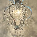 Vintage Hanglamp Kristallen Kroonluchter Spectra Kristal Ballen thumbnail 9