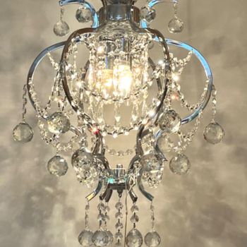 Vintage Hanglamp Kristallen Kroonluchter Spectra Kristal Ballen