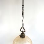 Vintage Hanglamp Messing / Glas thumbnail 4