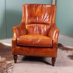 Cognackleurige Vintage Schaapsleren Fauteuil thumbnail 2