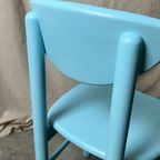 5X Vintage Grenen Keuken Stoelen, Nieuwe Gelakt, Daumiller Style thumbnail 12