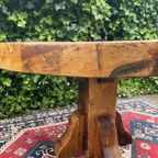 Vintage Brutalist Massief Eiken Houten Eettafel thumbnail 4